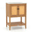 Bathroom Vanity with Ceramic Sink 2 Rattan Doors and Slatted Shelf