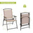 Set of 2 Patio Dining Chairs with Armrests and Rustproof Steel Frame-Beige