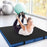 Bi-Fold Gymnastics Mat Thick Folding Exercise Mat with Carrying Handles-Black