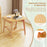 Boho Bamboo Sofa Side Table with Faux Rattan Storage Shelf-Natural