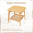 Boho Bamboo Sofa Side Table with Faux Rattan Storage Shelf-Natural