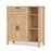 Boho Buffet Sideboard Storage Cabinet with Drawer and Rattan Woven Doors-Natural