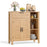 Boho Buffet Sideboard Storage Cabinet with Drawer and Rattan Woven Doors-Natural