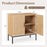 Boho Storage Cabinet with Asymmetrical Pattern Doors for Kitchen-Natural