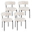 Boucle Dining Chair with Curved Backrest and Metal Legs Set of 4-White