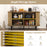 47 Inch Sideboard Buffet Cabinet with Adjustable Shelves for Kitchen Dining Room Living Room Entryway-Oak