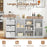 Buffet Cabinet with Storage Modern Sideboard Cabinet with 3 Doors-White