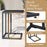 C-Shaped Side Table with Adjustable Foot Pads for Living Room Bedroom-Dark Gray