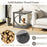 C-shaped 24 Inch 2 Tier Square End Table Sofa Side Table-Grey