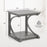 C-shaped 24 Inch 2 Tier Square End Table Sofa Side Table-Grey
