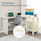 Large Modern L-shaped Computer Desk with 2 Cable Holes and 2 Storage Shelves-White