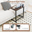 C-shaped End Table with Wheels Mobile Bedside Table with Built-in Phone Slot-Rustic Brown