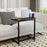 C-shaped End Table with Wheels Mobile Bedside Table with Built-in Phone Slot-Rustic Brown