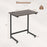 C-shaped End Table with Wheels Mobile Bedside Table with Built-in Phone Slot-Rustic Brown
