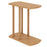 Narrow 2-Tier C-shaped Teak Wood Side Table with Thickened Top and Sturdy Base