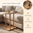 Narrow 2-Tier C-shaped Teak Wood Side Table with Thickened Top and Sturdy Base