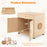 Cat Litter Box Enclosure with Sisal Scratching Doors and Storage-Natural