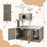 2-in-1 Modern Cat Tower with Litter Box Enclosure for Indoor Cars-Gray