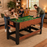 2-in-1 Full Size Foosball and Pool Combo Table with Legs-Black & Brown