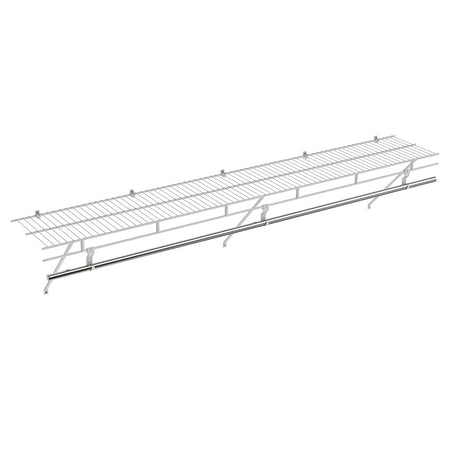 Closet Shelves Wall Mounted with Hanging Rod for Laundry Room
