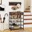 Coat Rack Shoe Stand Set 5-Tier Shoe Rack with Wall-Mounted Coat Hanger-Brown