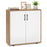 Coffee Bar Cabinet with 5-Position Adjustable Shelf for Living Room Dining Room-Natural