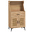 Coffee Bar Cabinet with Pegboard Storage Drawer and Adjustable Shelf-Oak