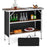 Folding Camping Table with 2-Tier Open Shelves for Outdoor BBQ