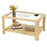 2-Tier Coffee Table Rectangular Center Table with Tempered Glass Tabletop and Storage Shelf-Natural