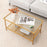 2-Tier Coffee Table with Shelf Center Tea Table with Tempered Glass Top-Golden