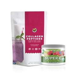 Collagen Peptides - Hydrolyzed Type I and III Collagen 10oz (283g) + Organic Super C Berry Blend 5oz (141g) Combo Pack