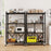 4-Tier Foldable Storage Shelf Collapsible Storage Rack with Lockable Wheels-Black