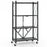 4-Tier Foldable Storage Shelf Collapsible Storage Rack with Lockable Wheels-Black