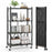 4-Tier Foldable Storage Shelf Collapsible Storage Rack with Lockable Wheels-Black