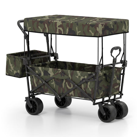 Collapsible Wagon with Removable Canopy and Detachable Storage Bag