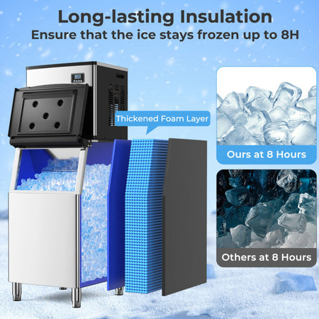 418 LBS Ice Maker with 200 LBS Bin