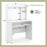 Compact Office Computer Desk with Hutch Magnetic Whiteboard-White