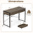 Computer Desk with 2 Drawers 44 Inch Home Office Desk with Metal Frame-Oak