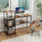 Computer Desk with Bookshelf Home Office Desk with Storage Cabinet and Shelves-Rustic Brown