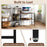 Computer Desk with Bookshelf Home Office Desk with Storage Cabinet and Shelves-Rustic Brown