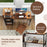 Computer Desk with Bookshelf Home Office Desk with Storage Cabinet and Shelves-Rustic Brown