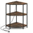 Corner Printer Stand 3-Tier Corner Shelf with Charging Station and Metal Frame-Rustic Brown