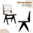 Swivel Wooden Dining Chair Set of 2 with Rubber Wood Frame and Padded Seat-Black