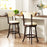 25.5 Inch Counter Height Chairs Set of 2 with Padded Seat and Backrest-Brown