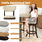 25.5 Inch Counter Height Chairs Set of 2 with Padded Seat and Backrest-Brown