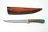 Hand-Forged Damascus Steel Fillet Knife | Custom Teal Pine Cone Resin Handle | Professional Fishing Tool TK-469
