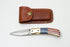 Patriotic American Flag Folding Knife | Hand-Forged Damascus Steel | Custom Blue Pocket Clip Edition TF-101
