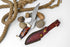 Damascus Steel 'Galaxy' Outdoor Chopping Tool | Orange Resin & Brass Handle TK-206