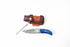 Damascus Steel Folding Knife Dyed Blue Bone TF-047