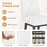 Dining Chairs Set of 4 Fabric Upholstered Kitchen Chairs with Padded Seat and Rubber Wood Legs-White+Gray